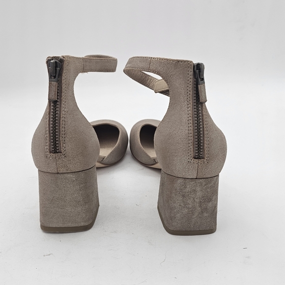 Eileen Fisher Indi Pump Heel Metallic Platinum Nubuck Leather –Size 8.5 - Picture 4 of 10